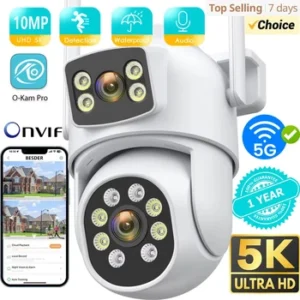Caméra de surveillance extérieure PTZ IP WiFi 4K 8MP, objectif touristique, n'aime numérique 4X, poignées humaines AI, ECT, ONVIF, sécurité extérieure
