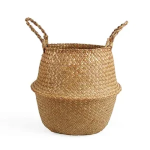 Panier de Rangement Naturel Panier Osier Corbeille à Linge Grand Stockage Panier de Plantes D'intérieur
