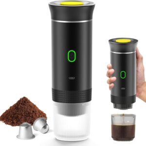 Machine à café expresso électrique Portable sans fil, pour voiture et maison, Camping, 3 en 1, capsules de poudre, cafetière de voyage
