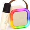 Karaoke Machine for Kids Adults, haut-parleur Bluetooth portable avec microphone sans fil, cadeaux Toys présente pour les filles de 4, 5, 6, 7, 8, 9, 10, 12 ans et plus de fête d'anniversaire