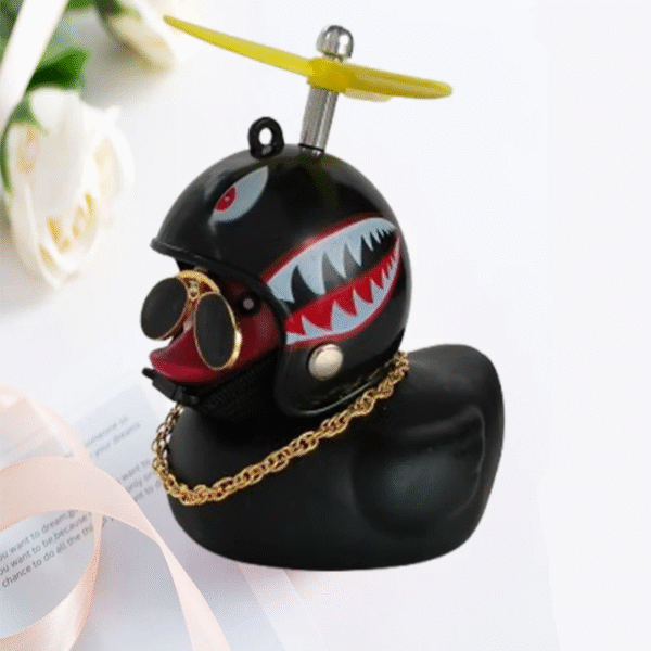 Car Duck with Helmet Broken Wind Pendant Small Yellow Duck Road Bike Motor Helmet Riding Cycling Accessories without Lights – Image 15