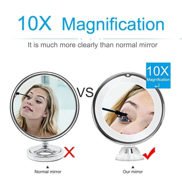 10X Magnification with Holder Suction Cup 360 Rotation Shower Shave round Mirrors Bathroom Mirrors Washroom Fog Free New – Image 4
