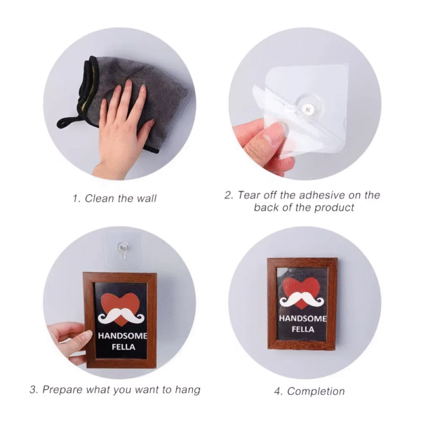 10Pcs Strong Adhesive Hooks Picture Frame Poster No Drilling Hooks Waterproof Durable Kitchen Bathroom Accessories Screw Hooks – Image 6