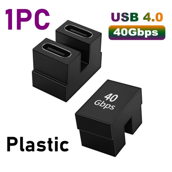 USB 4.0 PD 100W 8K 60Hz Charger Connector for Macbook 40Gbps High Speed USB C OTG U-Shape Straight Angle Male to Female Adapter – Image 12