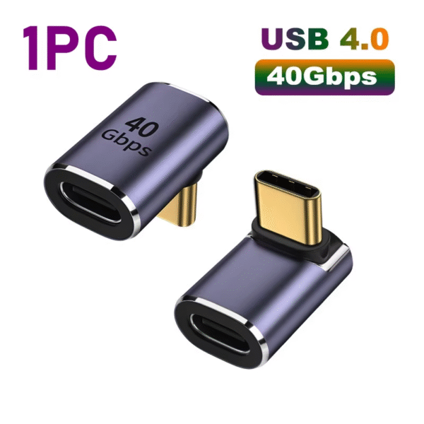 USB 4.0 PD 100W 8K 60Hz Charger Connector for Macbook 40Gbps High Speed USB C OTG U-Shape Straight Angle Male to Female Adapter – Image 9