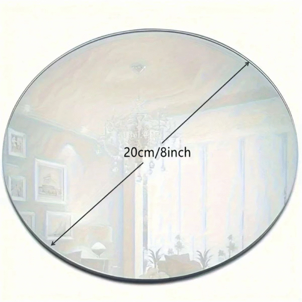 10PCS Acrylic round Mirrors 8 Inch Circle Candle Plates Wedding Table Centerpieces Wall Decor Mirror Trays for Events – Image 2