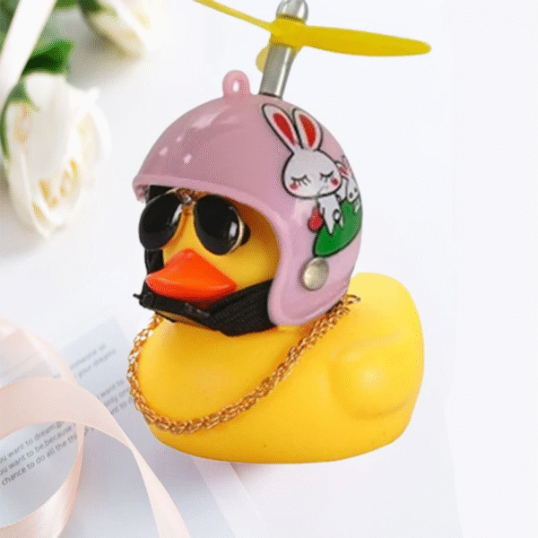 Car Duck with Helmet Broken Wind Pendant Small Yellow Duck Road Bike Motor Helmet Riding Cycling Accessories without Lights – Image 18