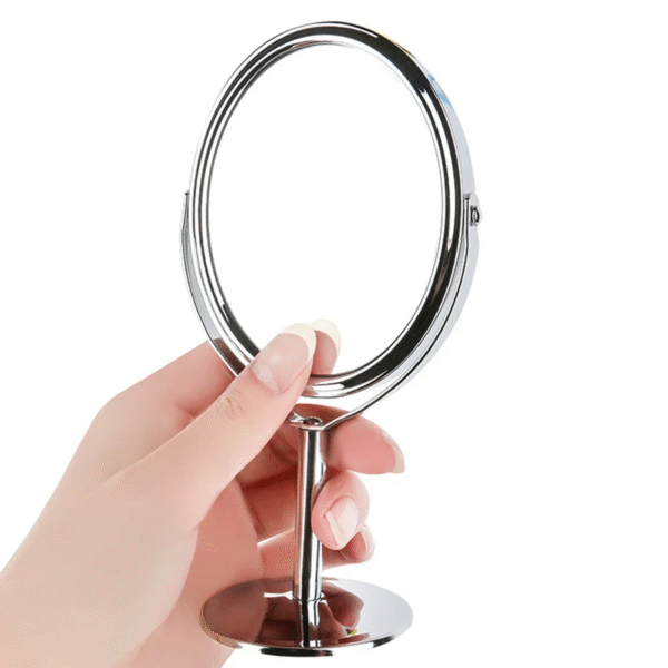 Makeup Mirror Portable Makeup Mirror Double Sided Metal 3-Inch 4-Inch Round/Oval/1:2 Magnifying Mirror Face Rotating Mirror – Image 4