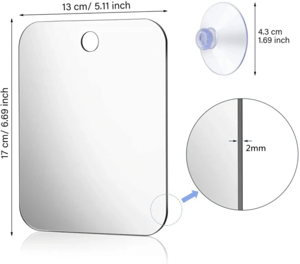 1Pcs Acrylic Mirror with Wall Suction Shower Mirror for Man Shaving Women Makeup Portable Travel Bathroom Accessories