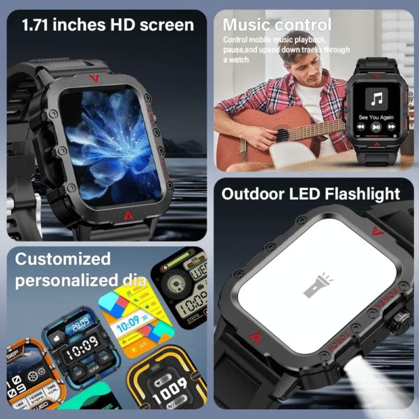 2024 New LED Men'S Smartwatch Bluetooth Talking Smartwatch Multi Sport Mode Health Monitoring Smart Watch – Image 3
