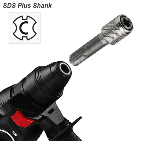 SDS plus Convert to 1/4 Hex Shank Adapter Hexagonal Converter Electric Hammer Power Screwdriver Bit Holder Socket Impact Driver – Image 5