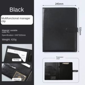 A4 Leather Clipboard Folder Padfolio Business Resume File Folder Padfolio Clipboard Interview Conference Document File Organizer
