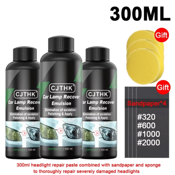 Car Headlight Restoration Polishing Kits Headlamp Scratch Remover Repair Cleaning Paste Remove Oxidation Headlight Polish Liquid – Image 10