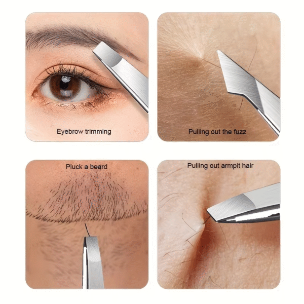 4Pcs Set Professional Tweezers Set Perfect for Eyebrow Hair Removal Splinter Very Effortless and Relaxed to Remove – Image 4