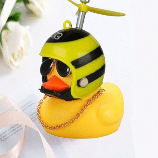 Car Duck with Helmet Broken Wind Pendant Small Yellow Duck Road Bike Motor Helmet Riding Cycling Accessories without Lights – Image 19