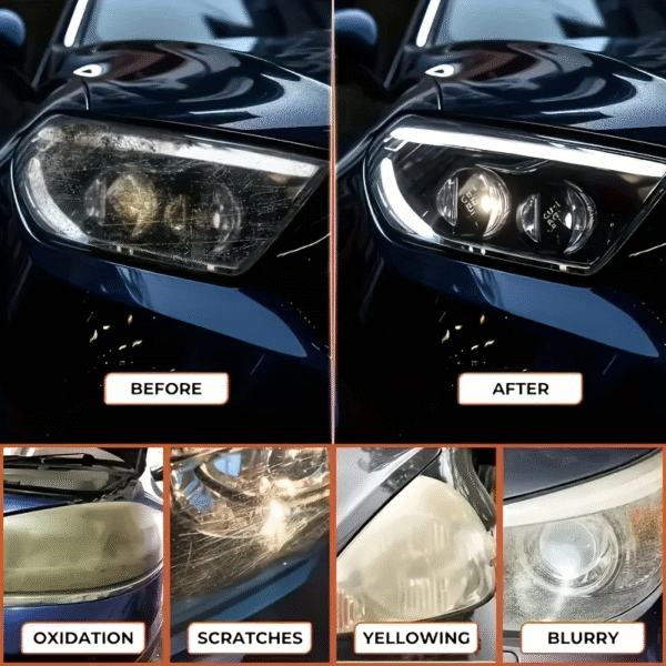 Car Headlight Restoration Polishing Kit - Scratch Remover & Oxidation Cleaner Repair Paste for Headlamp Assembly – Image 4