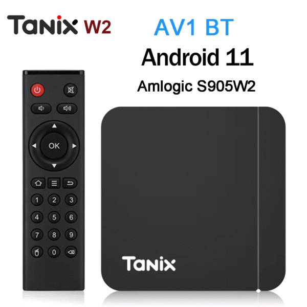 Original Tanix W2 Android 11 TV Box Amlogic S905W2 2G/16G AV1 BT TVBOX 2.4G&5G Dual Wifi 4K HD Set Top Box 4G/64G Media Player – Image 2