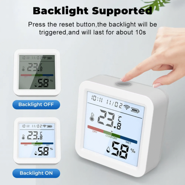 Tuya New Wifi Temperature Humidity Sensor Smart Life Backlight Hygrometer Thermometer Sensor Support Alexa Google Home Assistant – Image 5
