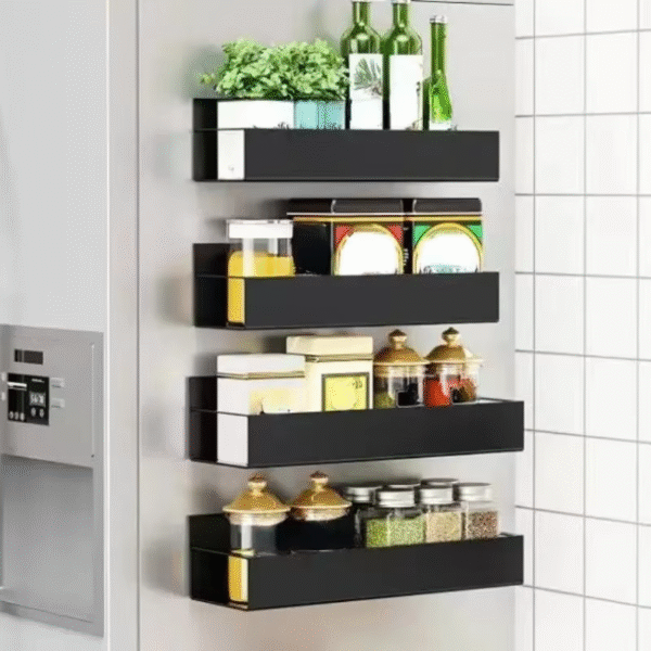 2Pcs Magnetic Storage Shelf Household Kitchen Refrigerator Washing Machine Side Hanging Storage Rack, Multifunctional Storage – Image 5