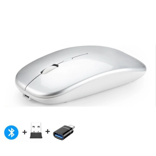 Rechargeable Wireless Mouse Bluetooth-Compatible 2.4Ghz Dual Modes Computer Mice with Nano Receiver for PC Laptop Macbook – Image 9