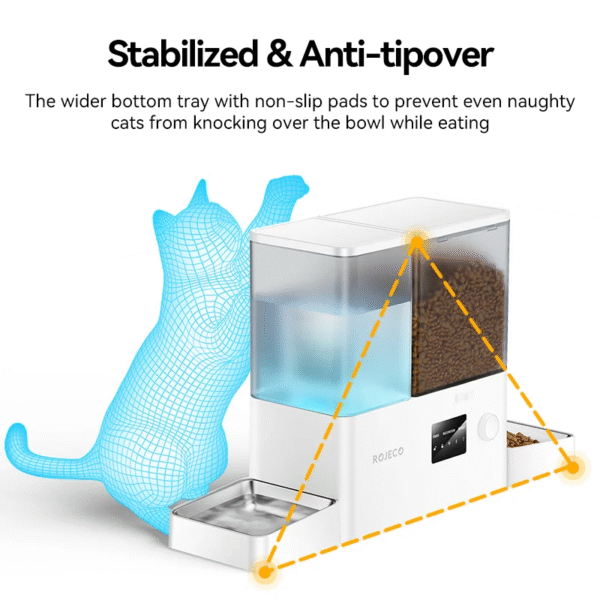 8.5L Automatic Pet Feeder with Gravity Water Fountain 2In1 WIFI Remote Control Cat Kibble Dispenser Water Refill Drinker – Image 7