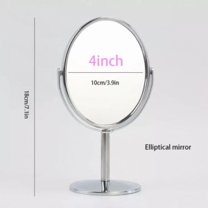 Makeup Mirror Portable Makeup Mirror Double Sided Metal 3-Inch 4-Inch Round/Oval/1:2 Magnifying Mirror Face Rotating Mirror