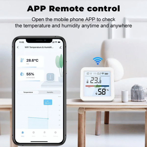 Tuya New Wifi Temperature Humidity Sensor Smart Life Backlight Hygrometer Thermometer Sensor Support Alexa Google Home Assistant – Image 3