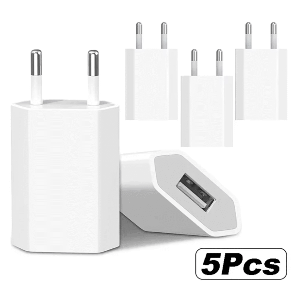 2-5Pcs 5V 1A Eu AC Home Travel USB Wall Charger for Iphone 6 7 8 plus X Xr 11 12 13 14 – Image 2