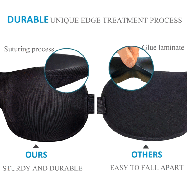 3D Contoured Sleep Mask 100% Light Blocking Eye Mask Ultra-Soft Skin-Friendly Material Breathable Eye Cover for Rest Travel Yoga – Image 5