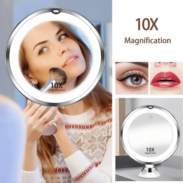 10X Magnification with Holder Suction Cup 360 Rotation Shower Shave round Mirrors Bathroom Mirrors Washroom Fog Free New – Image 6