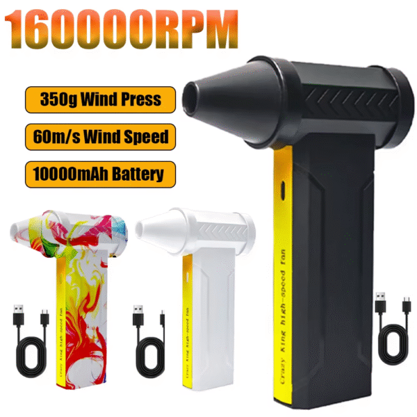 160000 RPM Electric Air Blower Turbo Jet Fan Brushless Motor High-Speed Turbo Violent Fan USB Rechargeable Powerful Dust Blower – Image 2