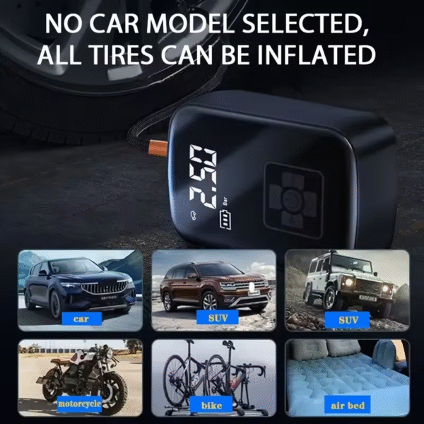 1Pc Wireless Car Air Compressor Air Pump Electric Tire Inflator Pump for Motorcycle Bicycle Boat AUTO Tyre Balls Inflatable – Image 5