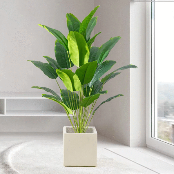 1Pc Artificial Plants Large Tropical Palm Tree Fake Banana Plants Leaves Real Touch Plastic Monstera for Home Garden Party Decor – Image 2