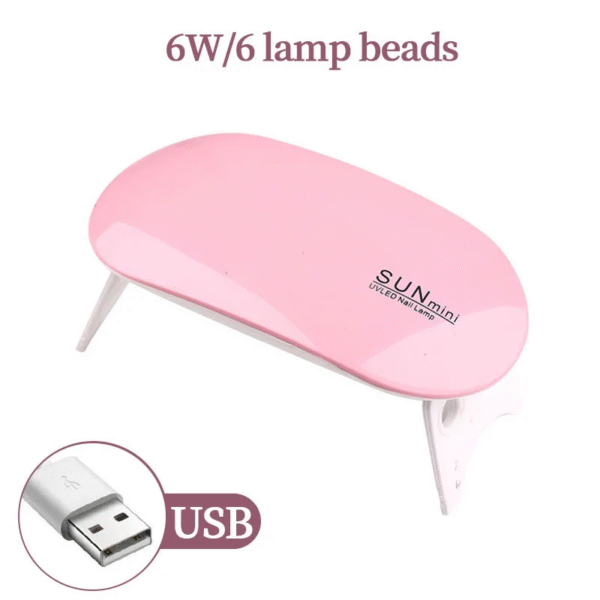 YIKOOLIN Mini Mouse Gel Nails 6W Polish Drying Lamp Portable 6 LED UV Manicure Lamp Home USB Nail Phototherapy Machine – Image 10