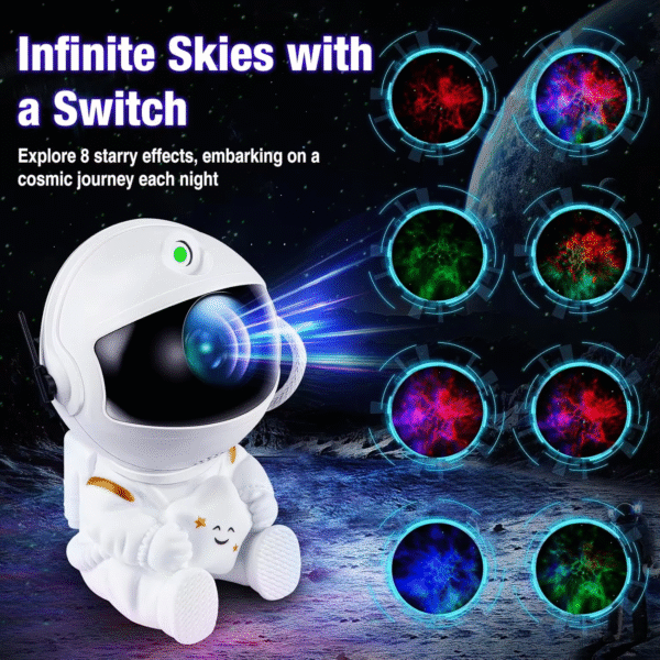Star Projector Galaxy Night Light Astronaut Space Projector Starry Nebula Ceiling LED Lamp for Bedroom Home Decorative Kids Gift – Image 3