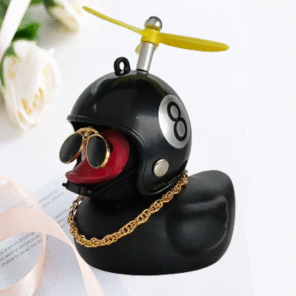 Car Duck with Helmet Broken Wind Pendant Small Yellow Duck Road Bike Motor Helmet Riding Cycling Accessories without Lights – Image 11