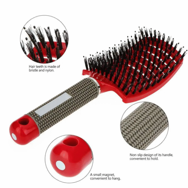 Hair Brush Hair Comb Detangling Hair Brush Bristle&Nylon Women Wet Massage Comb Curly Hairdressing Salon Styling Tools – Image 6