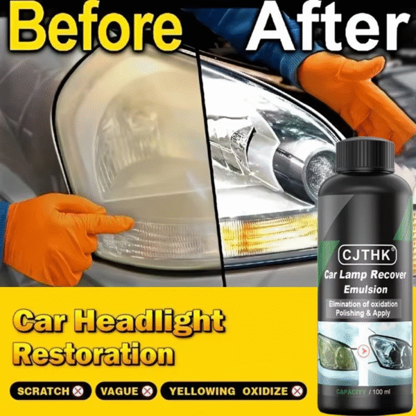 Car Headlight Restoration Polishing Kits Headlamp Scratch Remover Repair Cleaning Paste Remove Oxidation Headlight Polish Liquid – Image 2
