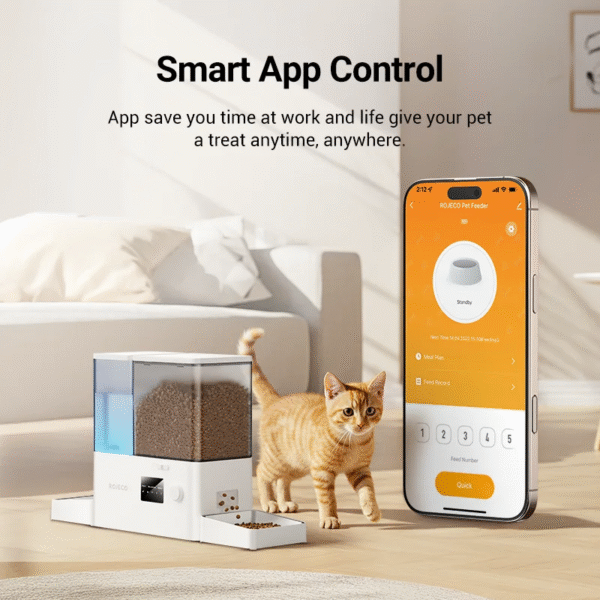 8.5L Automatic Pet Feeder with Gravity Water Fountain 2In1 WIFI Remote Control Cat Kibble Dispenser Water Refill Drinker – Image 4