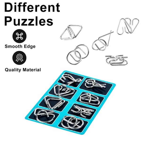 8 Pcs Montessori Series Metal Educational Toys Intelligence Interactive Game Unlock Widgets Kids Stress Relief Unique Toy – Image 5