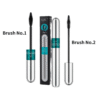 QIC Double Effect 4D Mascara Waterproof Long Curl Natural Thick Eyelash 2-In-1 Black Mascara with 2 Brush Heads