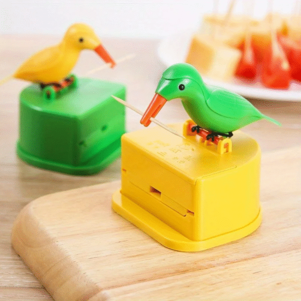 1Pc Cute Bird-Shaped Toothpick Dispenser - Durable PP Plastic Easy Press-To-Open for Home Room Party Storage Fun Gift Idea – Image 2