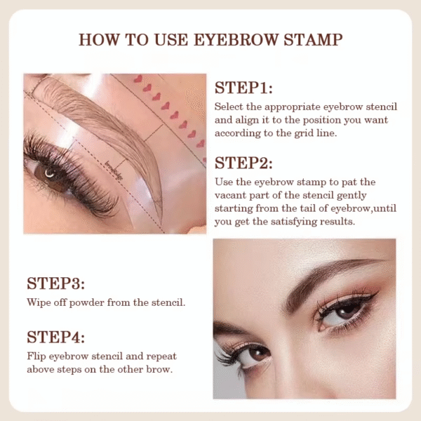 PTWOP One Step Eyebrow Stamp Shaping Kit Set Waterproof Women Makeup Brows Stencil and Kit Tattoo Eyebrow Brush Shipping Free – Image 7