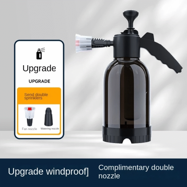 2L Hand Pump Foam Sprayer with 3 Types of Nozzle Hand Pneumatic Foam Cannon Snow Foam Car Wash Spray Bottle Car Window Cleaning – Image 8