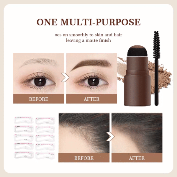 PTWOP One Step Eyebrow Stamp Shaping Kit Set Waterproof Women Makeup Brows Stencil and Kit Tattoo Eyebrow Brush Shipping Free – Image 6
