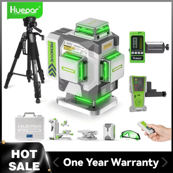 Professional Laser Level 4D 16 Lines ±2Mm High Accuracy Green Cross Line Laser & 8000Mah Li-Ion Battery for Construction – Image 2