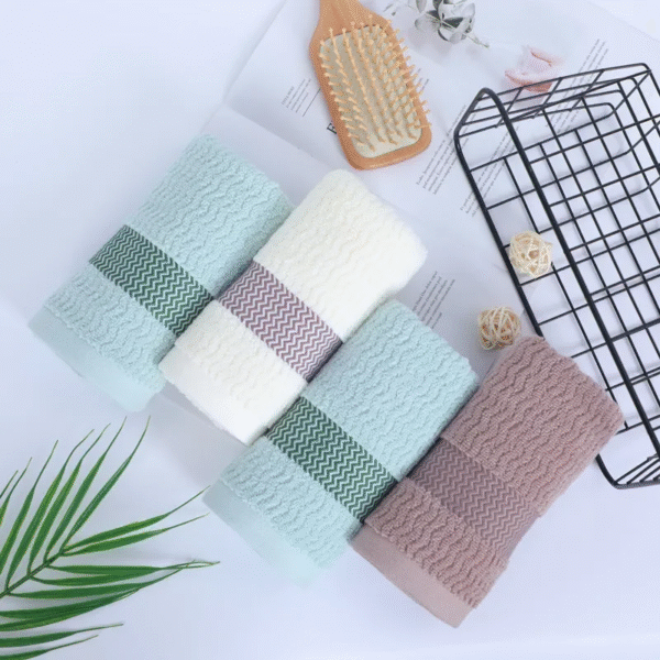 Set of 2 Thickened Absorbent Cotton Towels Quick Dry Soft Face Towels Pure Cotton Quick Absorbent Towels for Home Bathing – Image 6