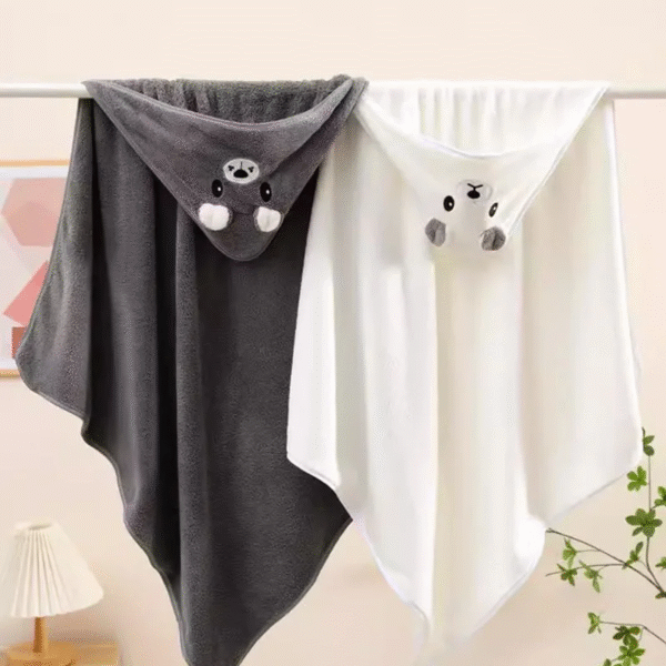 Cute Bath Towel for Baby Soft Absorbent Towel Newborn Swaddle Wrap Baby Blankets for Girls Boys – Image 5