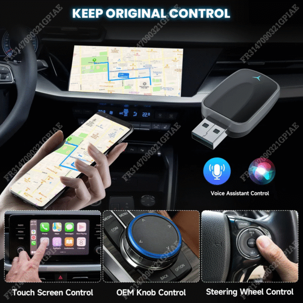 2025 NEW 2 in 1 Wireless Carplay AI Box Android Auto Plug and Play Applicable to Convert Original Car Wired Carplay to Wireless – Image 7