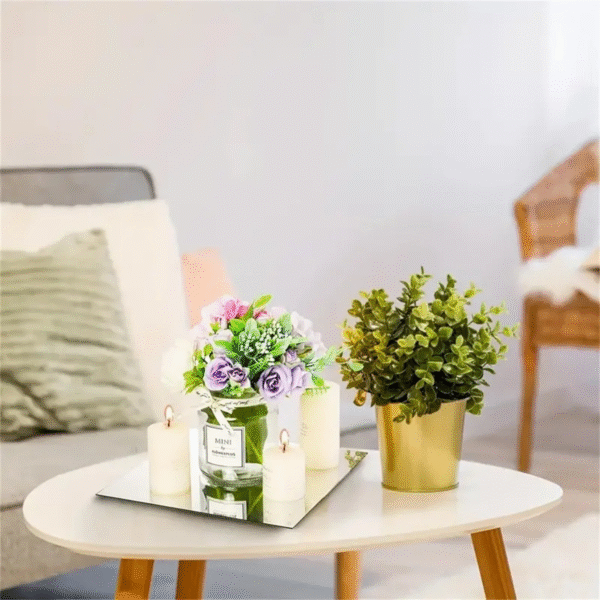 1/3/5Pcs Elegant Acrylic Square Mirror Tray Set - 8Inch Perfect for Weddings, Showers & Birthdays - Ideal Table Centerpiece & D – Image 4